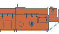 0.75 m IN Extension + 1 m IR module +  2 m Hot Air Active module + Fumes Extraction Hood + Cooling Hood + 1.50 m OUT Extension